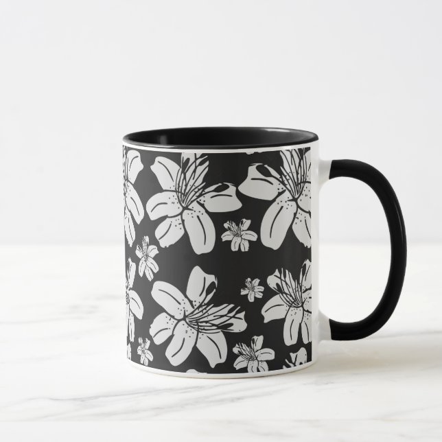 Mug Motif Lily noir et blanc (Droite)