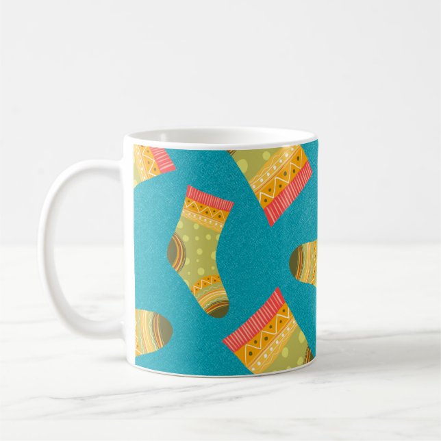 Mug Motif linéaire sans couture avec chaussettes. L'il (Gauche)