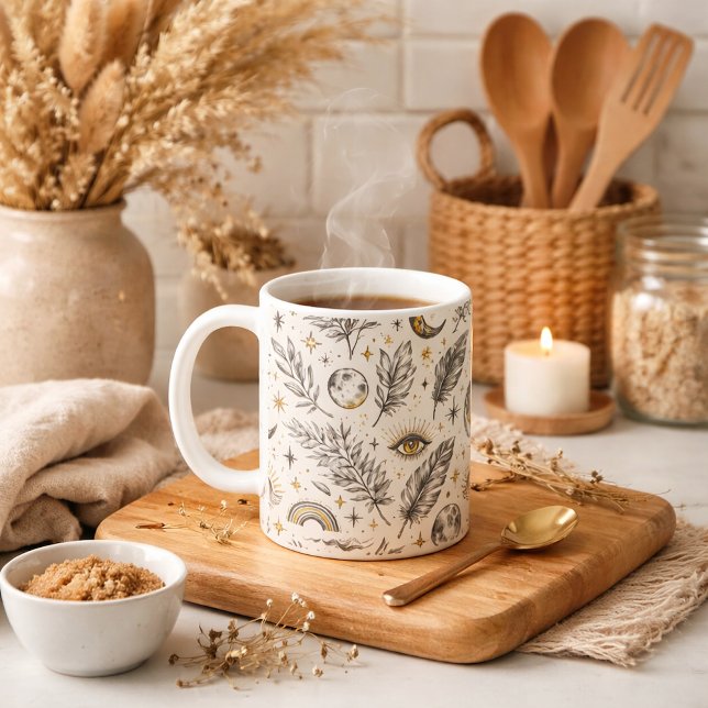 Mug Motif Lunaire Céleste Étoiles Mystiques (Créateur téléchargé)