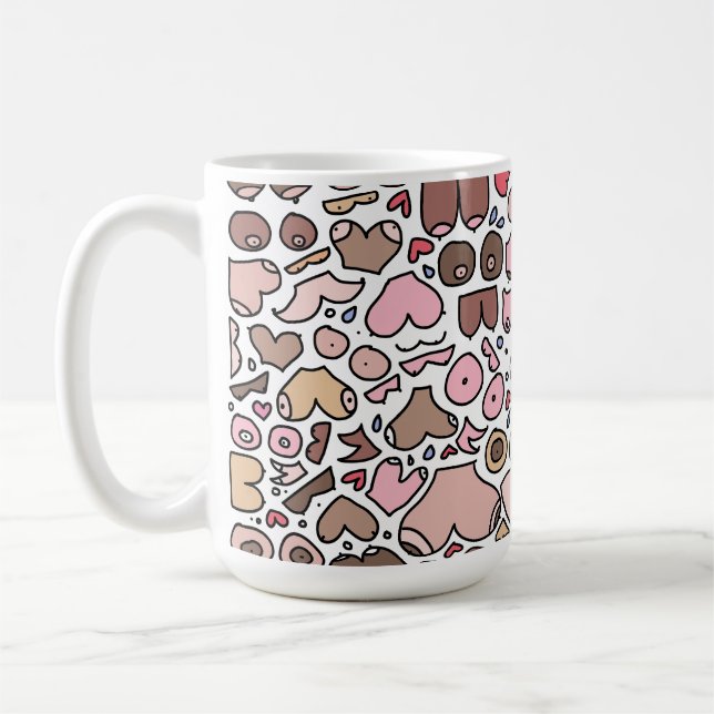 Mug Motif mammaire neutre humour amusant (Gauche)