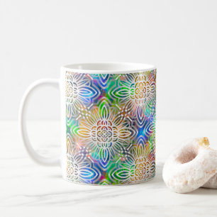 Mug Motif Mandala Blanc Sur Des Tons Bijoux Colorés