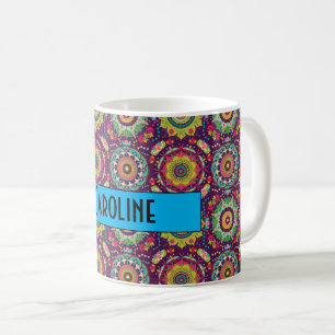Mug Motif Mandala Rétro Personnalisé
