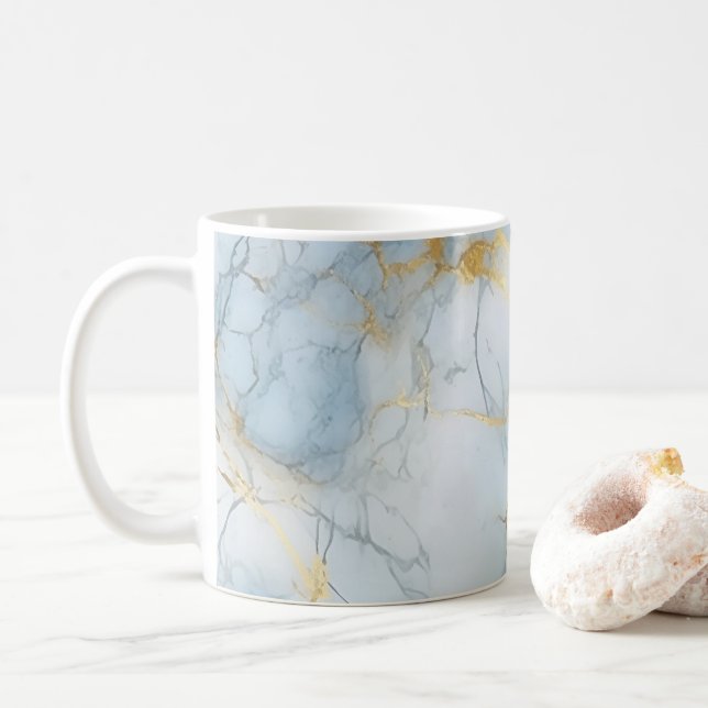 Mug Motif Marbre Doré  (Avec donut)