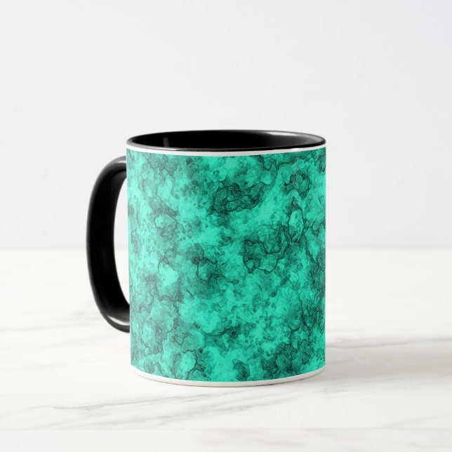 Mug Motif marbre turquoise brillant (Devant gauche)