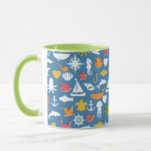 Mug Motif marin de symboles