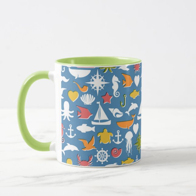 Mug Motif marin de symboles (Gauche)