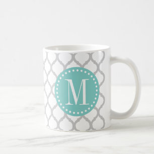 Mug Motif marocain gris-clair et blanc avec le