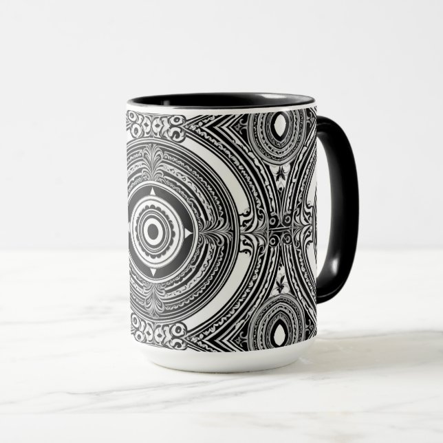 Mug Motif Médaillon N&B (Devant droit)