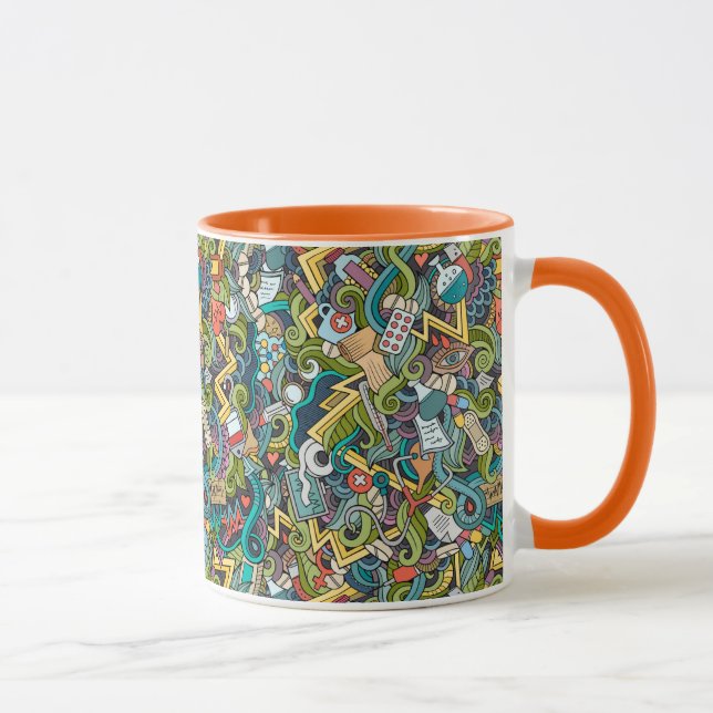 Mug Motif Médicale d'icône d'art abstrait (Droite)