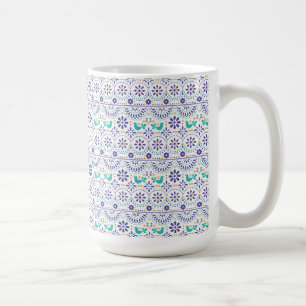 Mug Motif mexicain d'art populaire de tuile d'oiseau