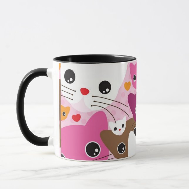 Mug motif mignon d'arrière - plan de chat de chaton (Gauche)