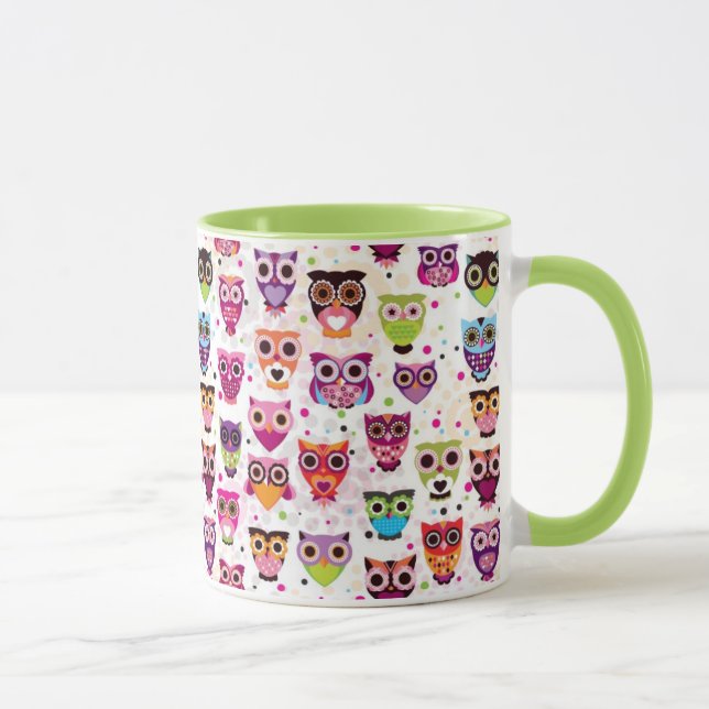 Mug Motif mignon d'arrière - plan de hibou pour des (Droite)