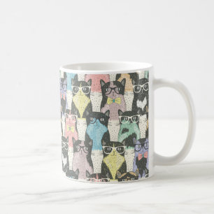 Mug Motif mignon de chats de hippie