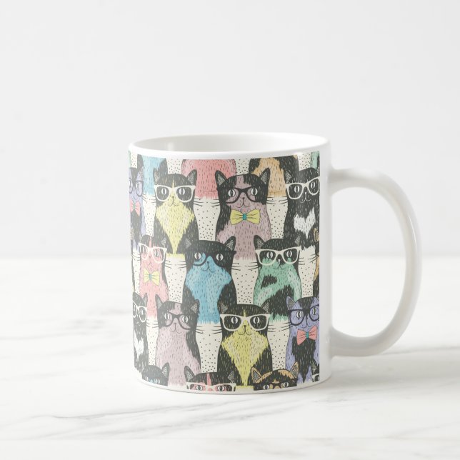 Mug Motif mignon de chats de hippie (Droite)