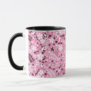 Mug motif mignon de rose d'oiseaux et de fleurs