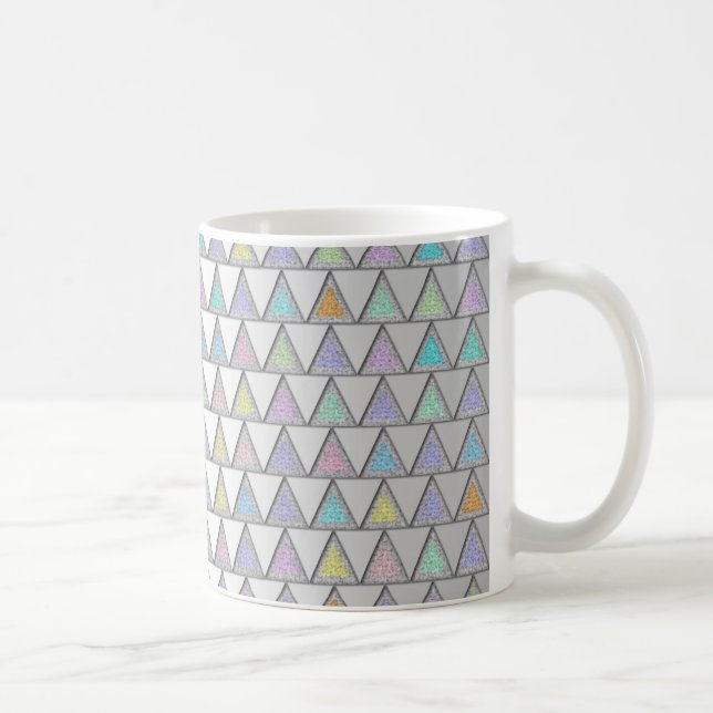 Mug Motif Mignon de Triangles en Couleurs Pastel (Droite)