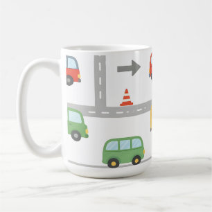 Mug Motif Mignon de Véhicules Routiers pour Enfants