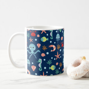 Mug Motif mignon de vie marine de l'océan