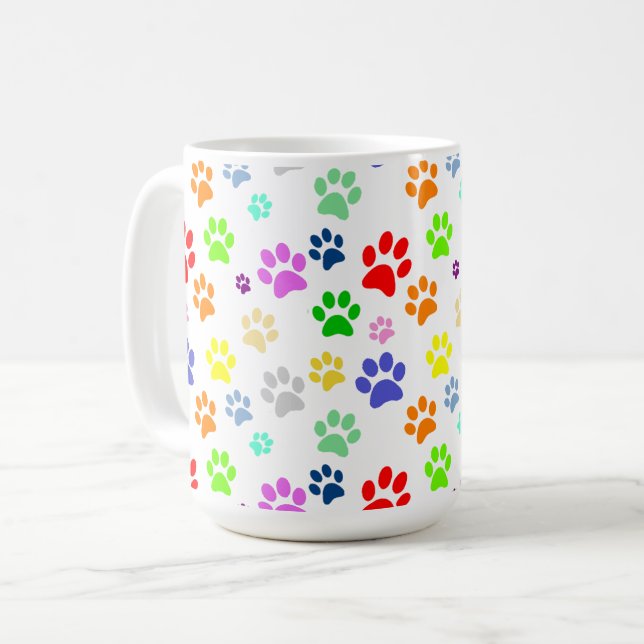 Mug Motif mignon et amusant de pattes d'animaux de com (Devant gauche)