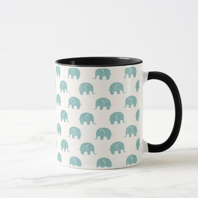 Mug Motif mignon turquoise d'éléphant (Droite)