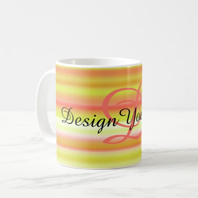 Mug motif minimal élégant rayures rétro colorées (Devant gauche)
