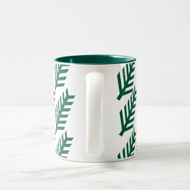 Mug Motif minimaliste à feuilles vertes - Dragon d (Poignée)