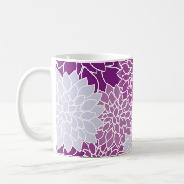 Mug Motif moderne à fleurs violettes (Gauche)