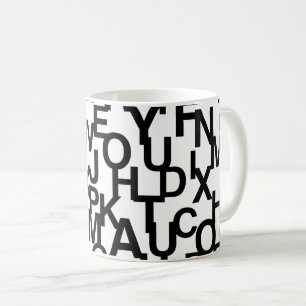Mug Motif moderne, abstrait, désordonné avec des lettr