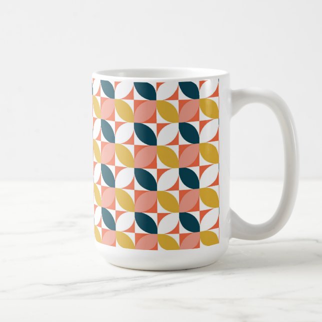 Mug Motif moderne de feuille de la moitié du siècle (Droite)