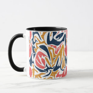 Mug Motif moderne de l'école memphis abstrait sans cou