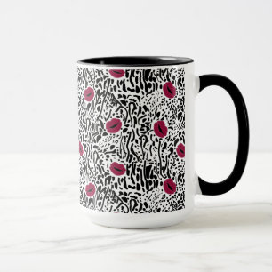 Mug Motif moderne des lèvres B&W de rouge à lèvres