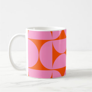 Mug Motif Moderne Du Milieu Du Siècle Préppant Rose Et