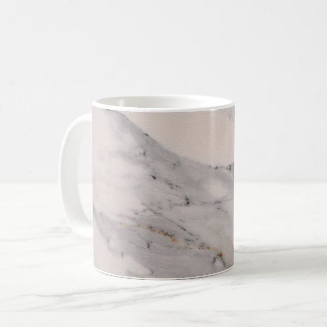 Mug Motif moderne en marbre noir gris rose (Devant gauche)