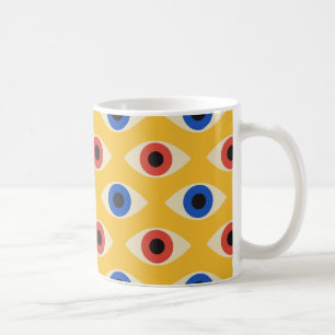 Mug Motif Moderne Géométrique Abstrait du Mauvais Œil