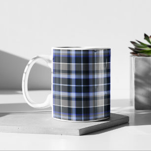 Mug Motif moderne gris bleu Tartan