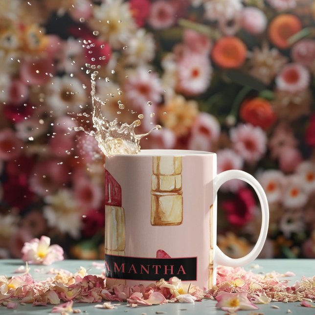 Mug Motif moderne rose et rouge rouge rouge Fille avec (Créateur téléchargé)