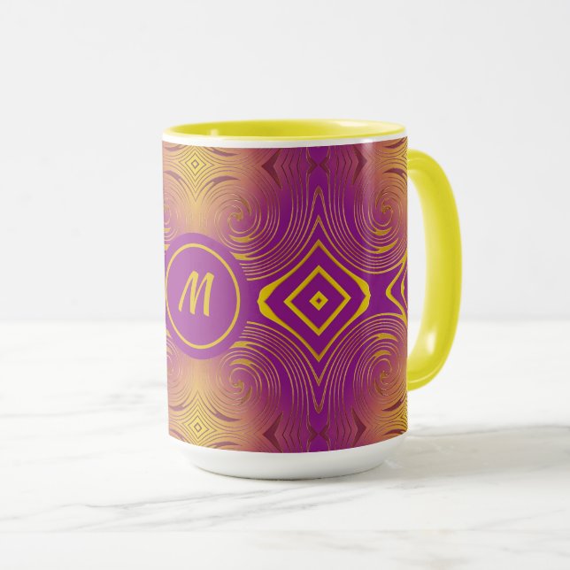 Mug motif moderne tourbillon abstrait (Devant droit)