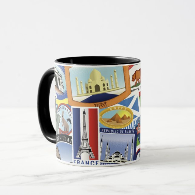 Mug Motif mondial des voyages (Devant gauche)