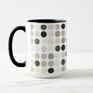 Mug Motif monogramme moderne à pois noir et blanc