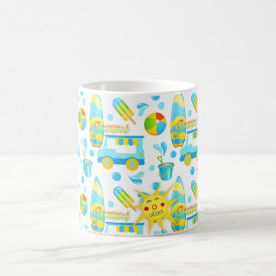Mug Motif monographique de l'été et de la plage