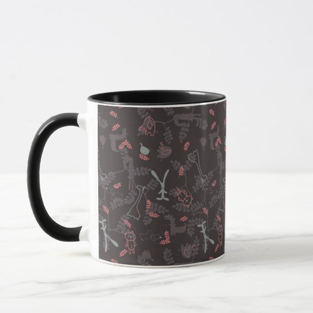 Mug motif montrant les animaux 1 de bébé (Gauche)