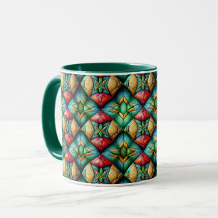 Mug Motif mosaïque géométrique africain coloré