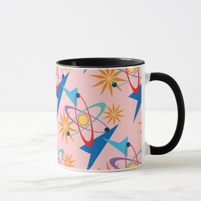 Mug Motif multicolore rétro de l'ère spatiale (Droite)
