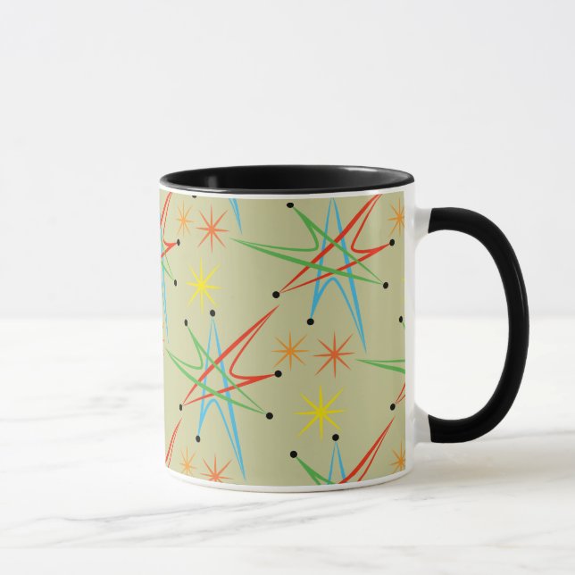 Mug Motif multicolore rétro étoile atomique (Droite)