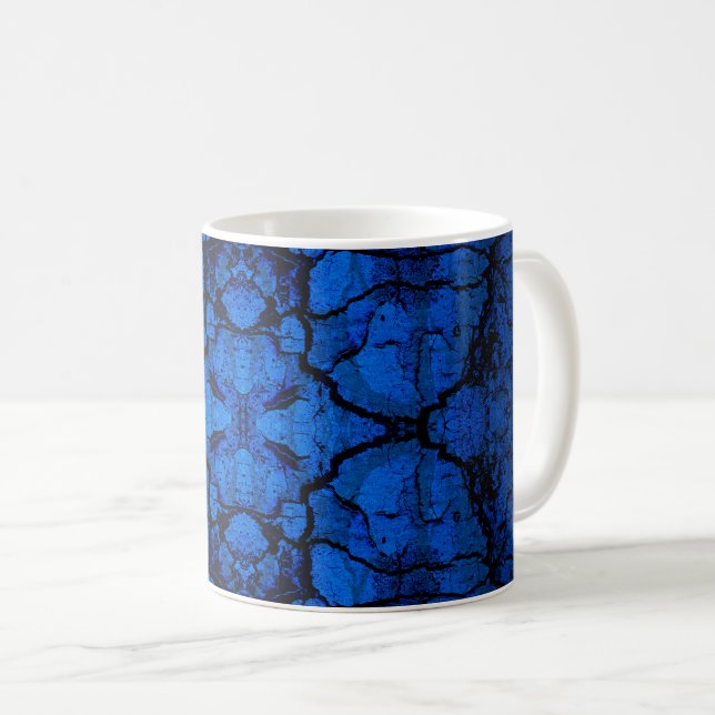 Mug Motif mural à craquage bleu (Devant droit)