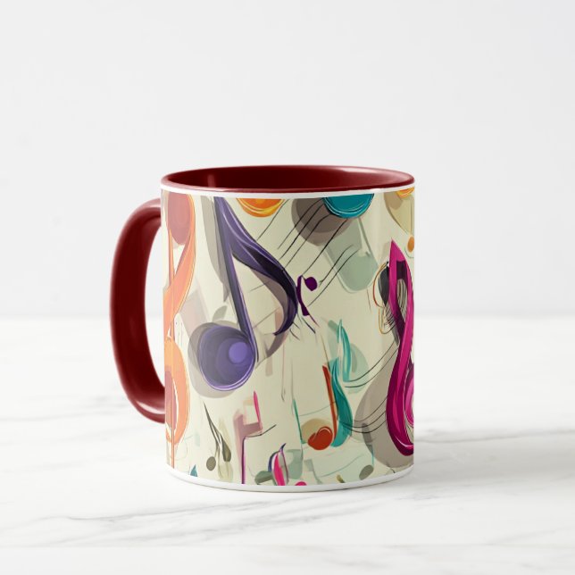 Mug Motif Musical Coloré (Devant gauche)