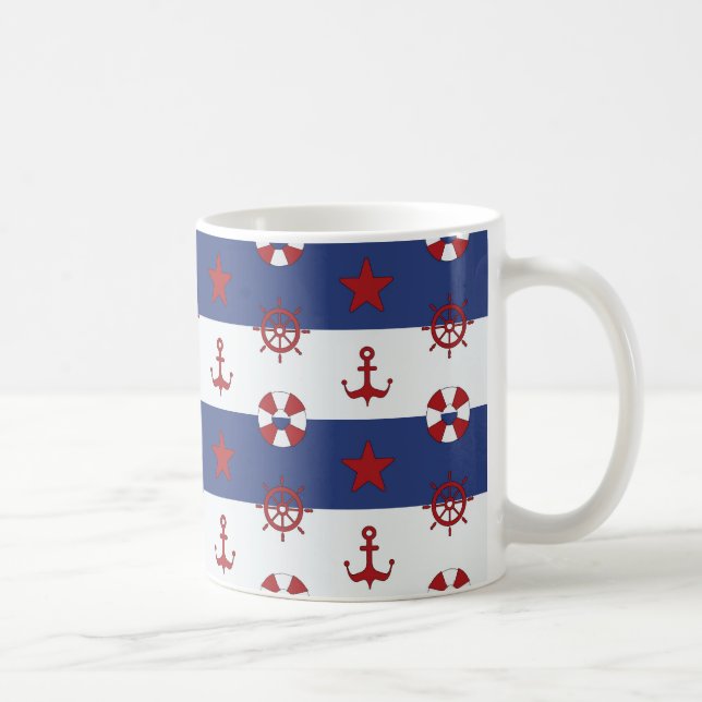 Mug Motif nautique de bannière étoilée (Droite)