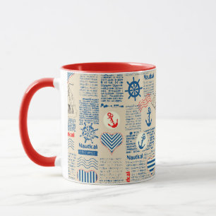 Mug Motif nautique de journal