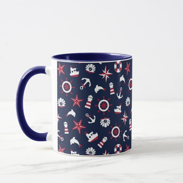 Mug Motif nautique de mer (Gauche)