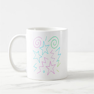 Mug Motif Neon Glow Stars & Swirls